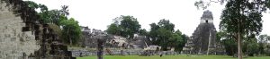 The Great Plaza of Tikal, framed by towering temples and the North Acropolis