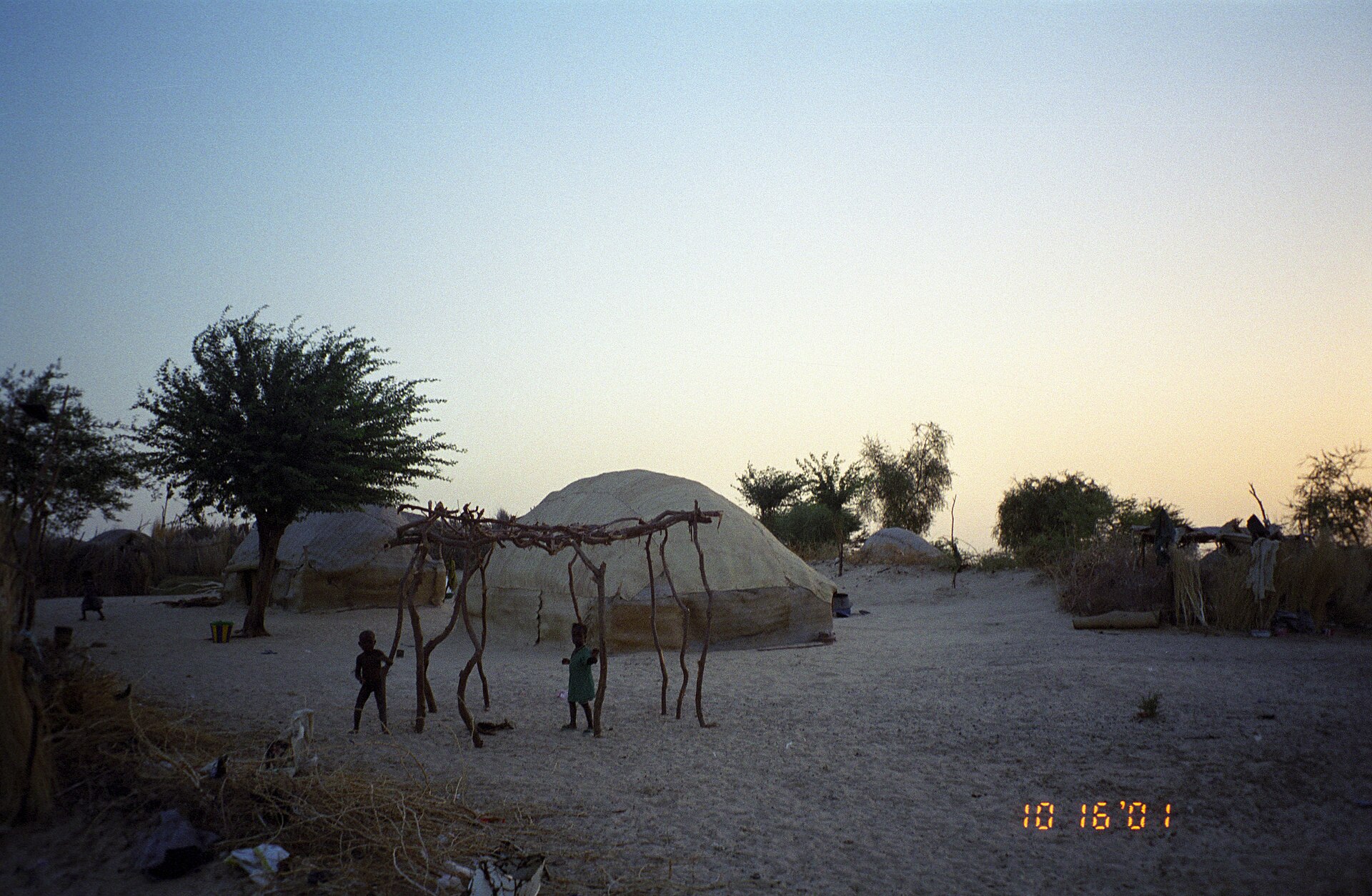 The distinctive mud-brick architecture of Timbuktu on the edge of the Sahara.