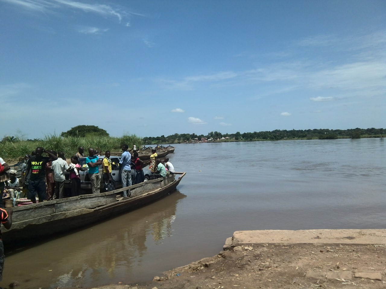 Crossing the River Benue; the Tiv homeland lies along the great river.