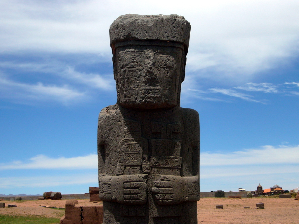 The Ponce Monolith, a carved standing figure within the Kalasasaya
