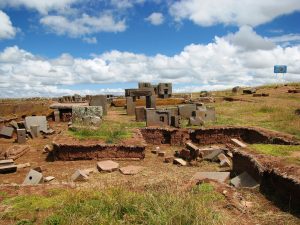 Pumapunku, a temple platform famed for its precisely cut and fitted stone blocks