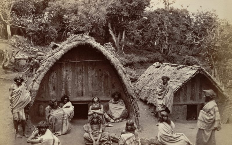 A traditional barrel-vaulted Toda hut (mund) in the Nilgiri hills