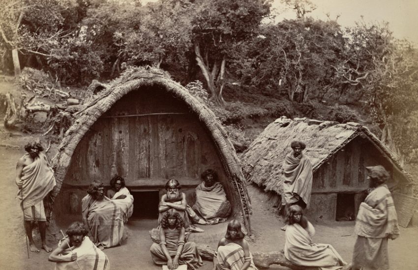 A traditional barrel-vaulted Toda hut (mund) in the Nilgiri hills