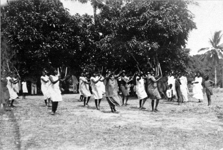 A Torres Strait Islander dancer; the Islanders are famed for their dance.