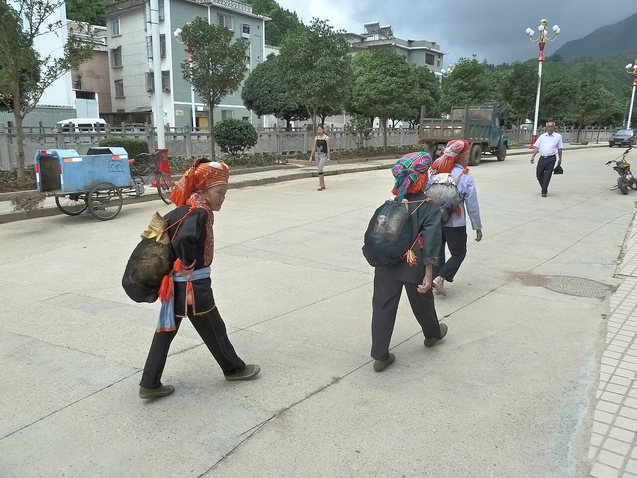 Yao women in the village of Jinxiu