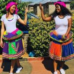 Tsonga women in festive dress in South Africa; the Tsonga are also called Shangaan.