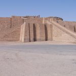 The reconstructed Great Ziggurat of Ur, a towering temple of the ancient Sumerians.