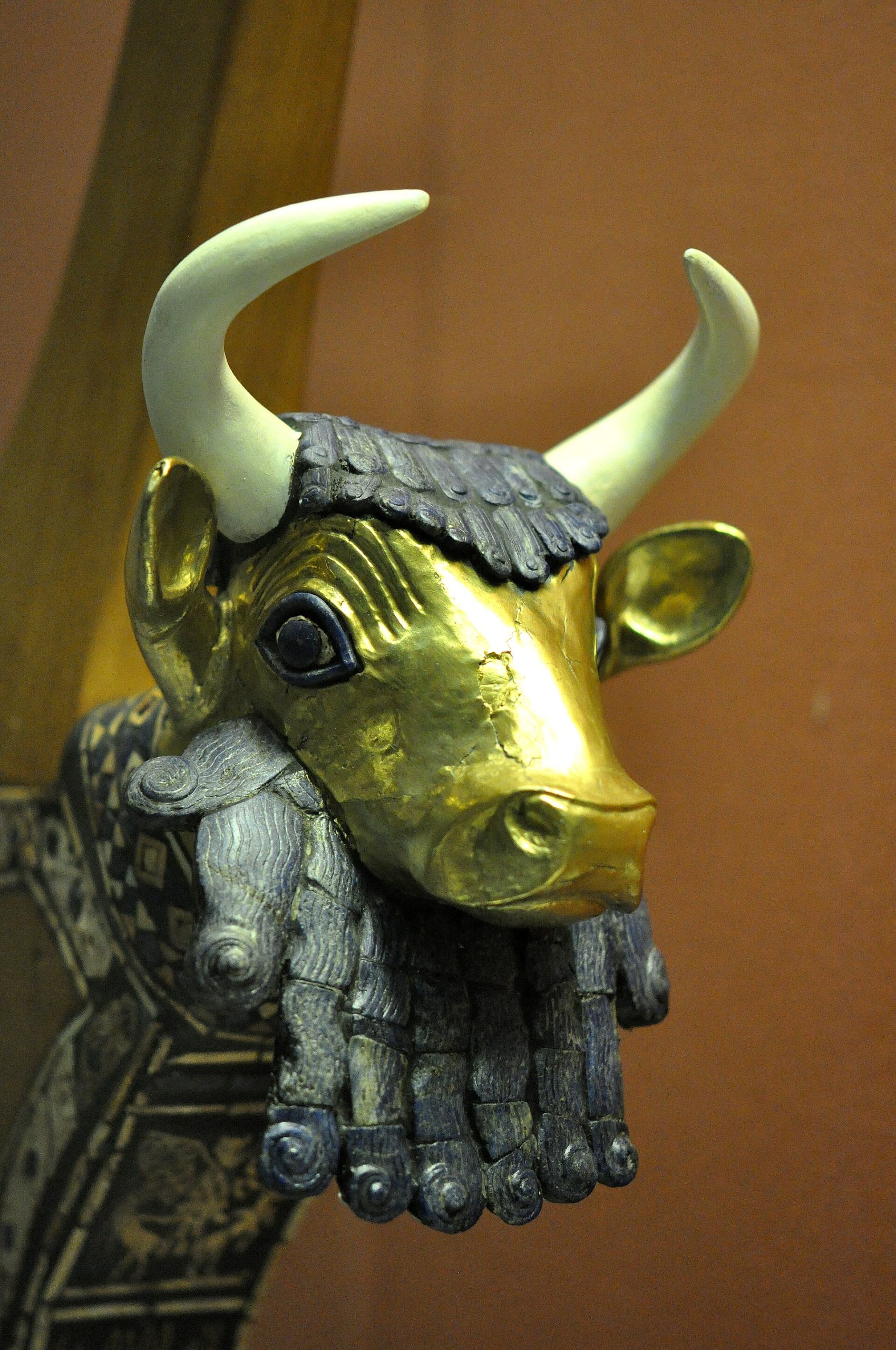 The bull-headed lyre from the Royal Tombs of Ur.