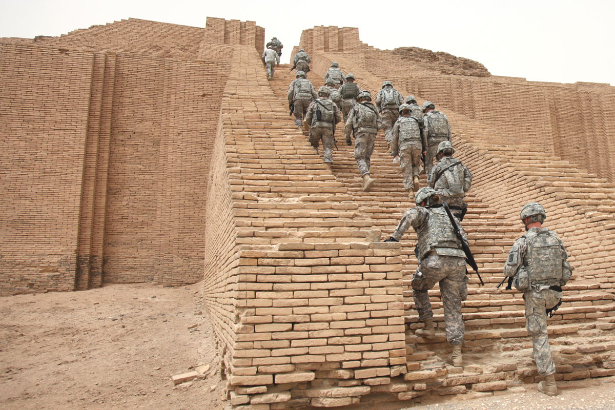 The great staircase of the Ziggurat of Ur in southern Iraq.