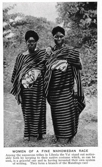 A Vai woman in native costume; the Vai are largely Muslim.