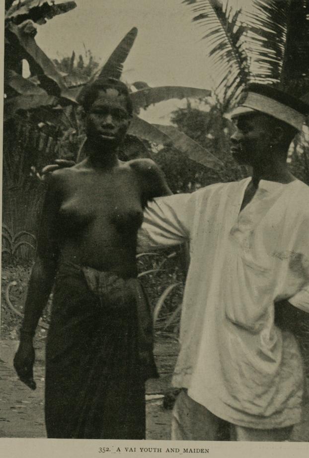 A Vai youth and maiden in traditional dress.