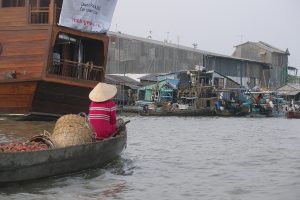 A floating market in the Mekong Delta of southern Vietnam