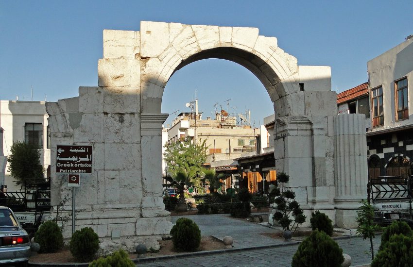 The Arch of Caracalla, the triumphal gateway of the Roman city of Volubilis in Morocco.