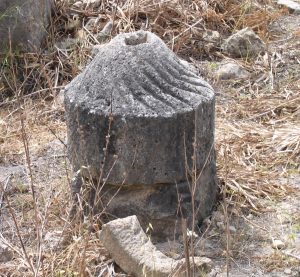 An ancient olive press at Volubilis, source of the city's wealth.