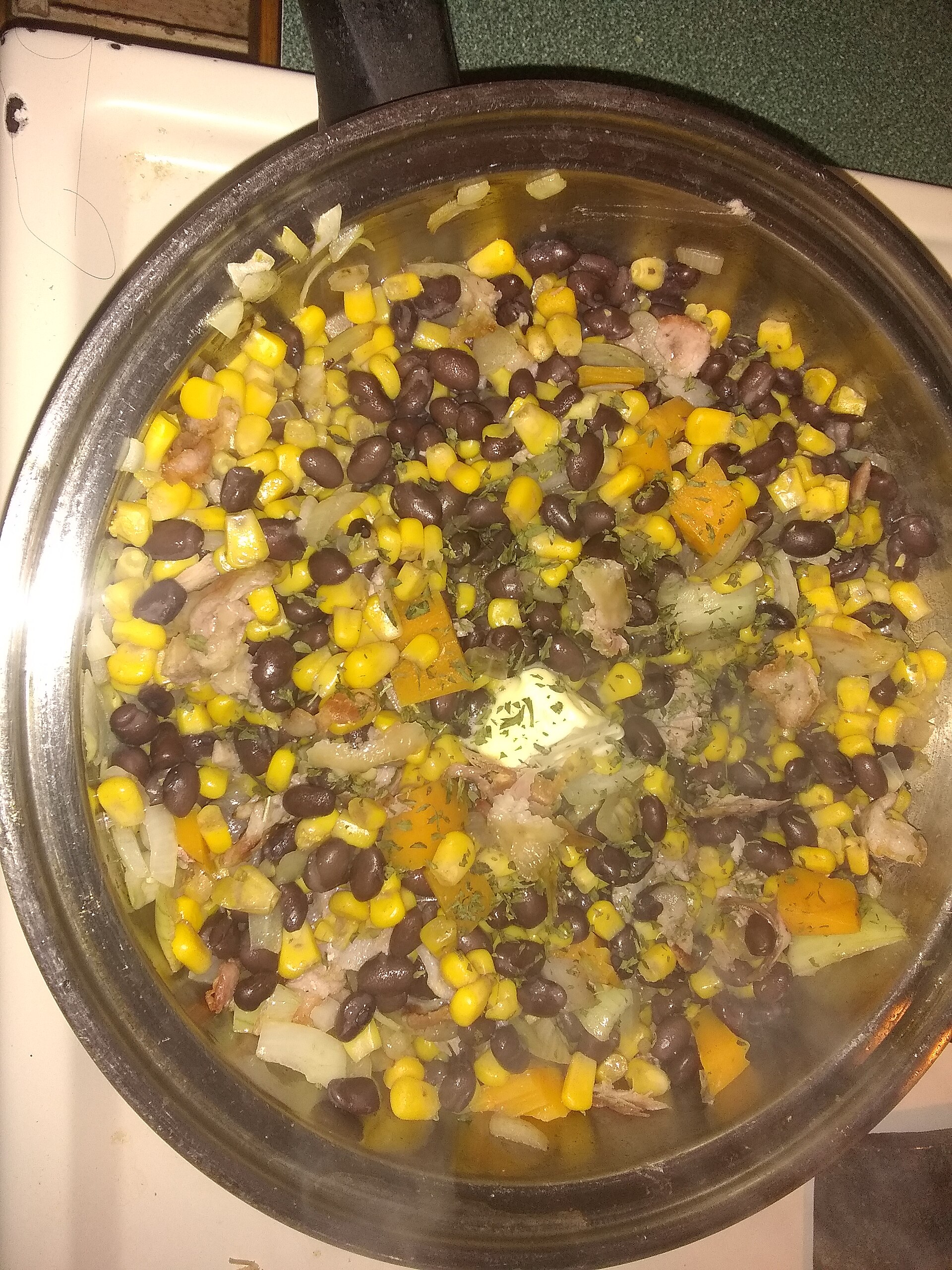 Succotash, a dish of corn and beans of Wampanoag origin.