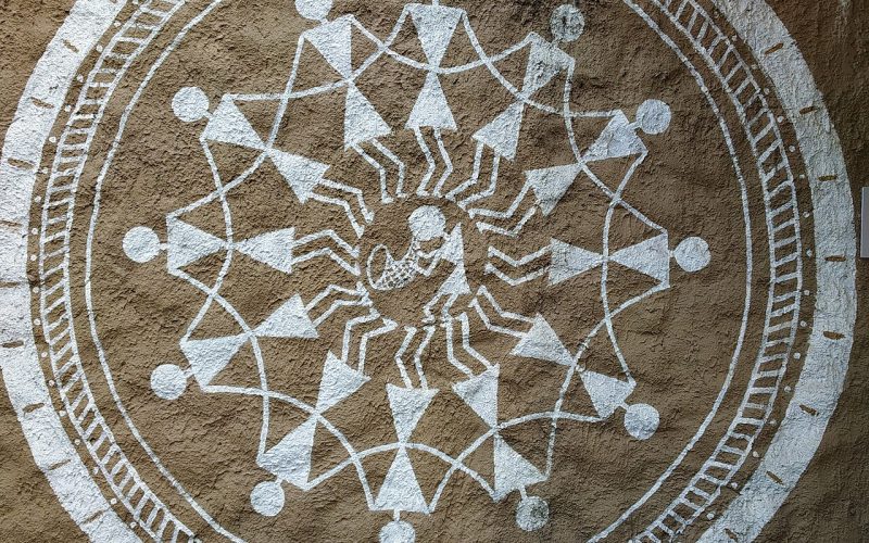 A Warli painting, the world-famous folk art of the Warli people