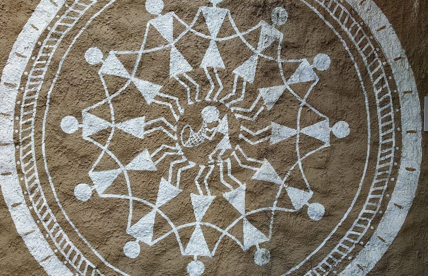 A Warli painting, the world-famous folk art of the Warli people