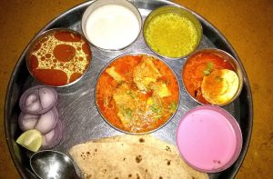 A Maharashtrian thali of the western Indian kind