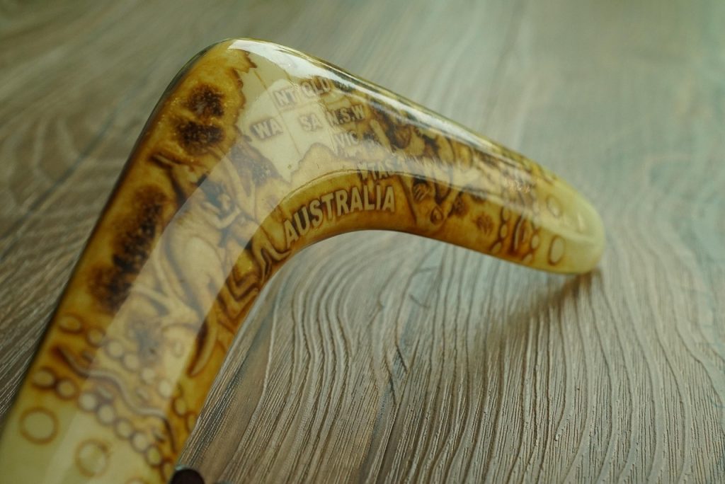 boomerang carved wood