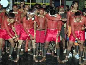 A Xavante man of central Brazil, a people of the Mato Grosso cerrado.