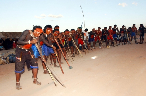 Xavante of Marãiwatséde celebrating the return of their land.