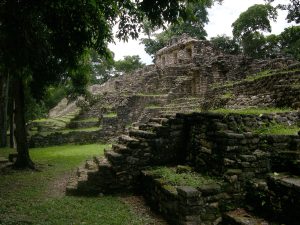 The temple known as Structure 33, the best-preserved building at the Maya city of Yaxchilan.