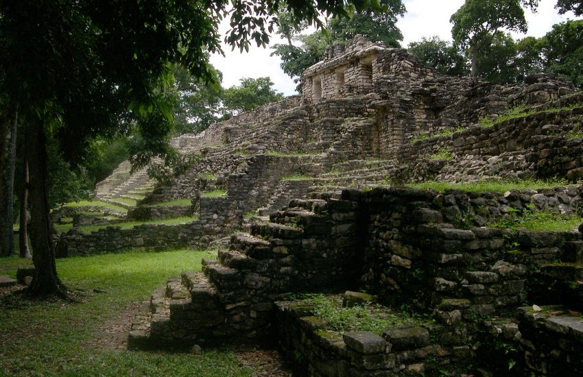 The temple known as Structure 33, the best-preserved building at the Maya city of Yaxchilan.