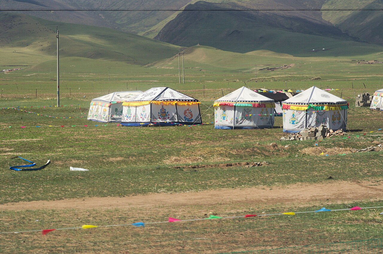 A decorated felt tent of the steppe