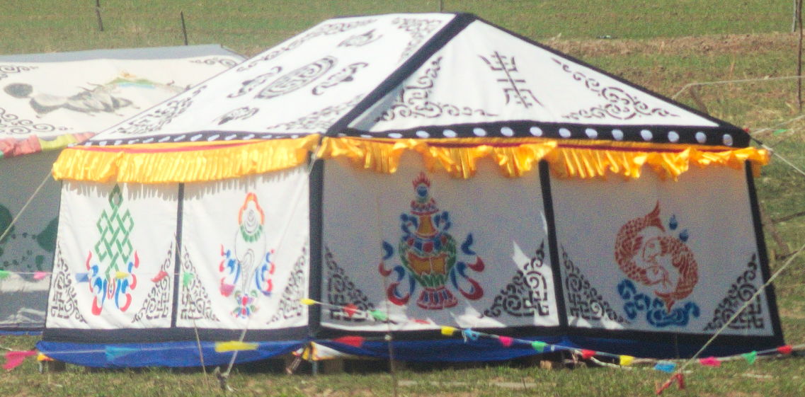 A decorated felt tent of the steppe