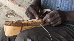 A craftsman in the market of Abéché, a gathering place in Zaghawa country.