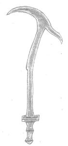 A Zande knife; the people were famed for their throwing knives and metalwork.