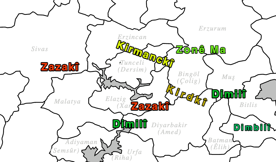 The name variants of Zazaki, the language of the Zaza.