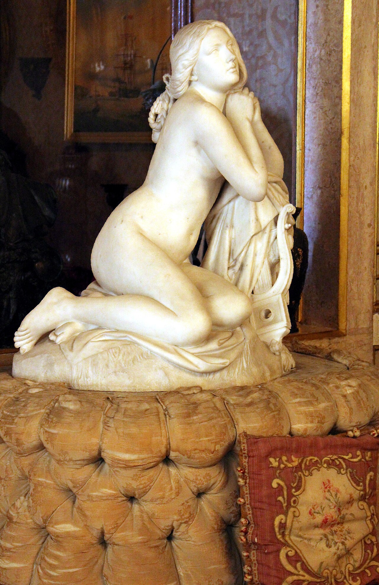 A figurine in the palace's celebrated blue room.