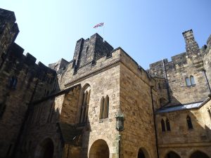 Alnwick Castle in Northumberland, the great border stronghold of the Percy family and second-largest inhabited castle in England