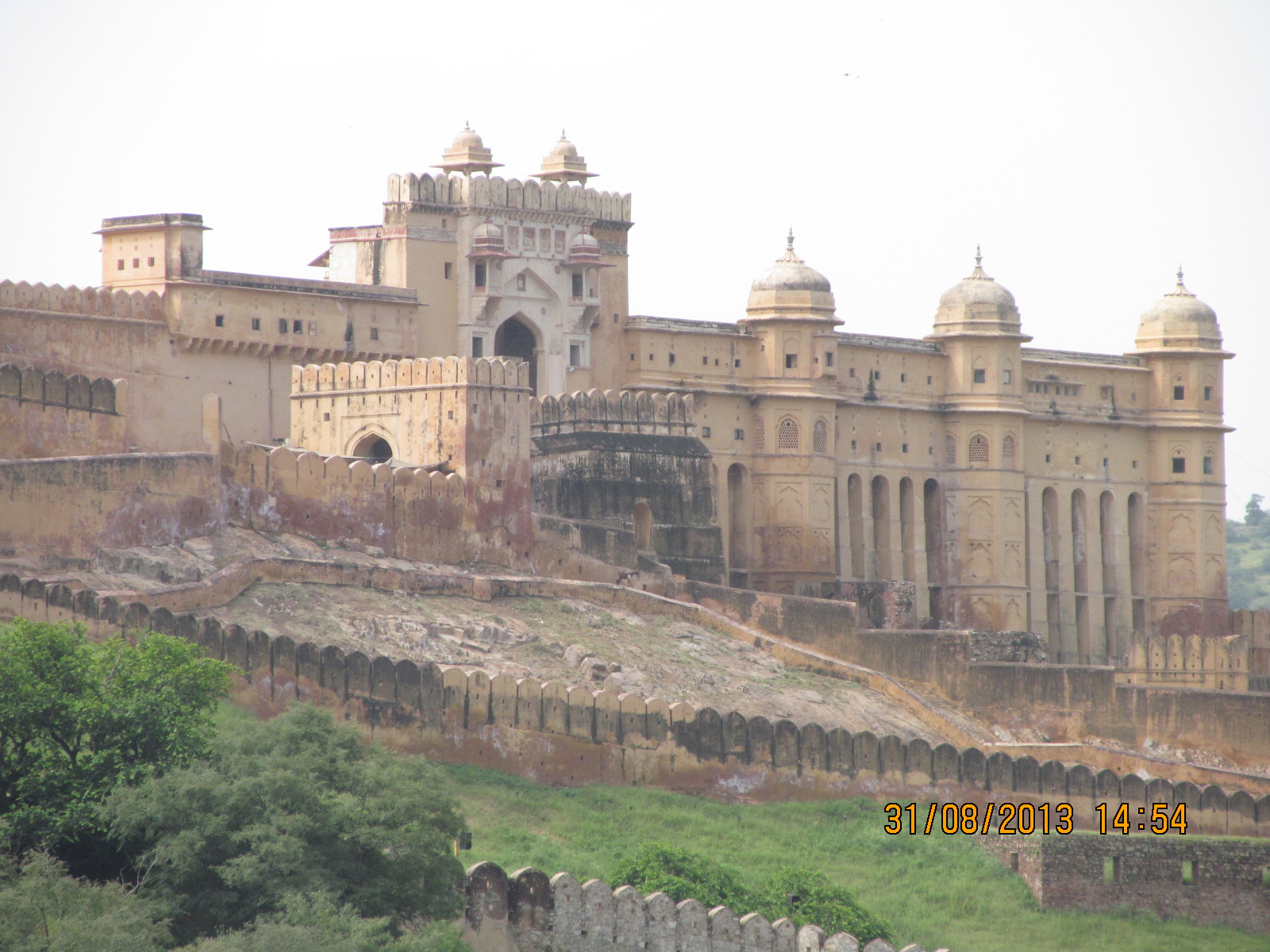 Amber Fort, the golden palace-fortress of the Kachwaha Rajputs, above the Maota Lake near Jaipur.