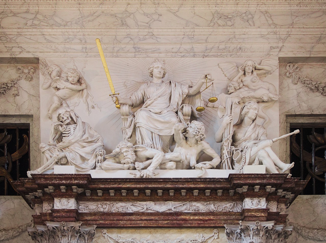 Sculpture and decoration within the palace.