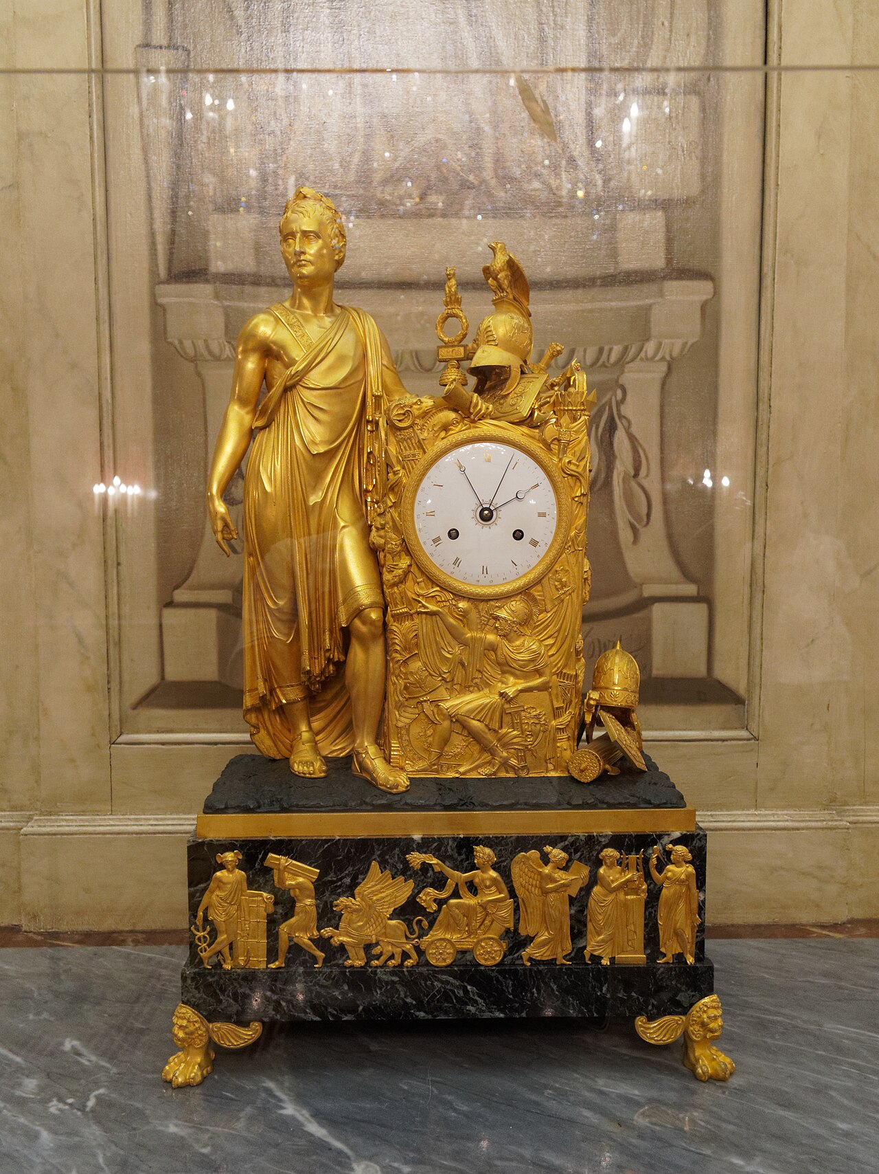 Napoleon's clock among the palace's Empire furnishings.