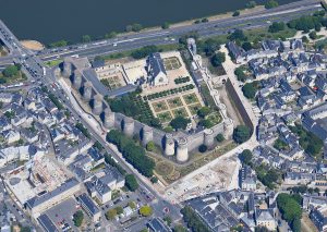 The great fortress of Château d'Angers with its banded towers