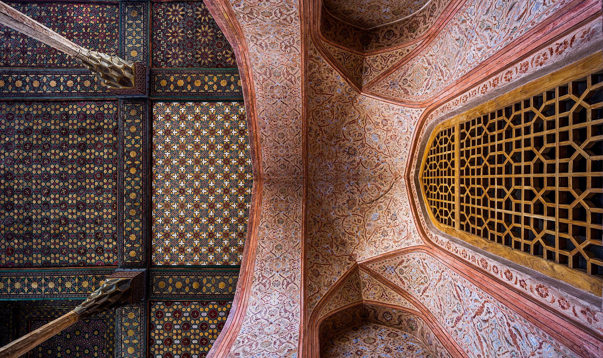 The intricate niches of the music room ceiling, both decorative and acoustic.