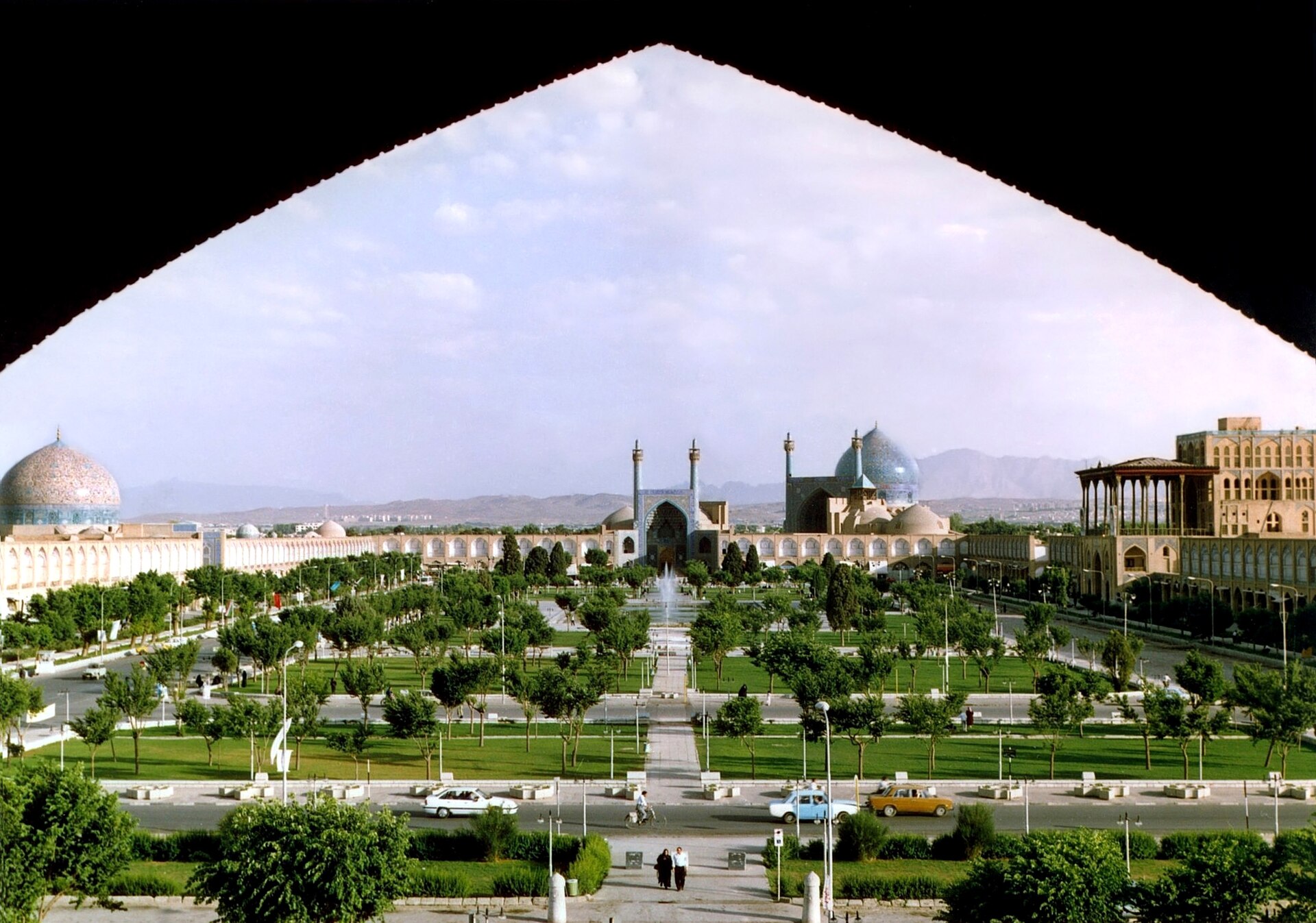 The great square of Isfahan, over which Ali Qapu presides as the royal grandstand.