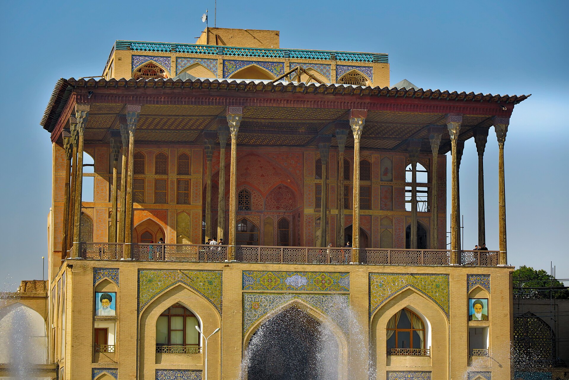 The columned terrace of Ali Qapu, from which the king watched the ceremonies of the square.