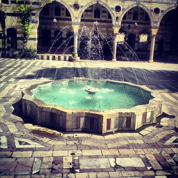 A fountain in the courtyard of the Azm Palace