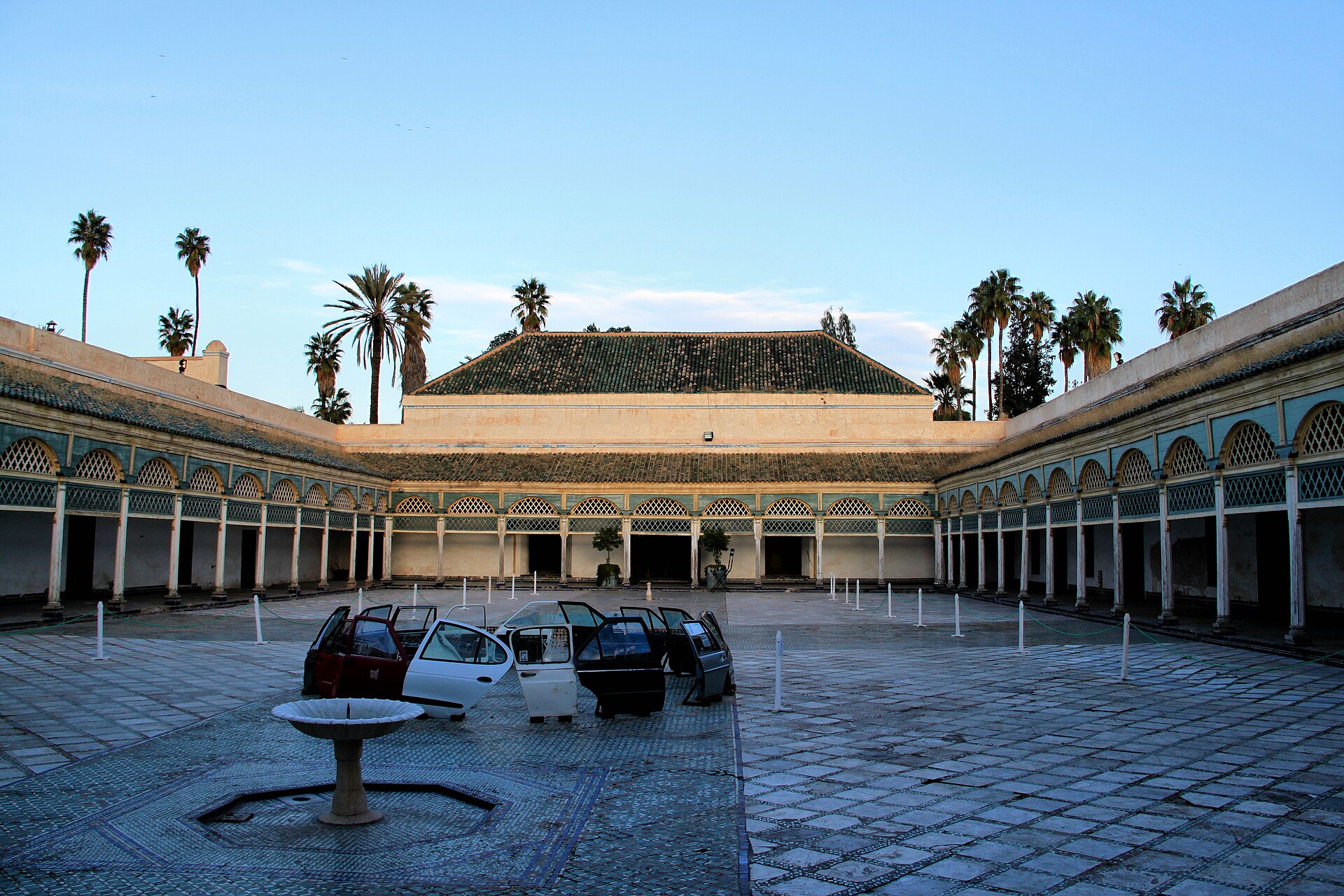 A rear courtyard of the palace, surrounded by richly decorated rooms and galleries.