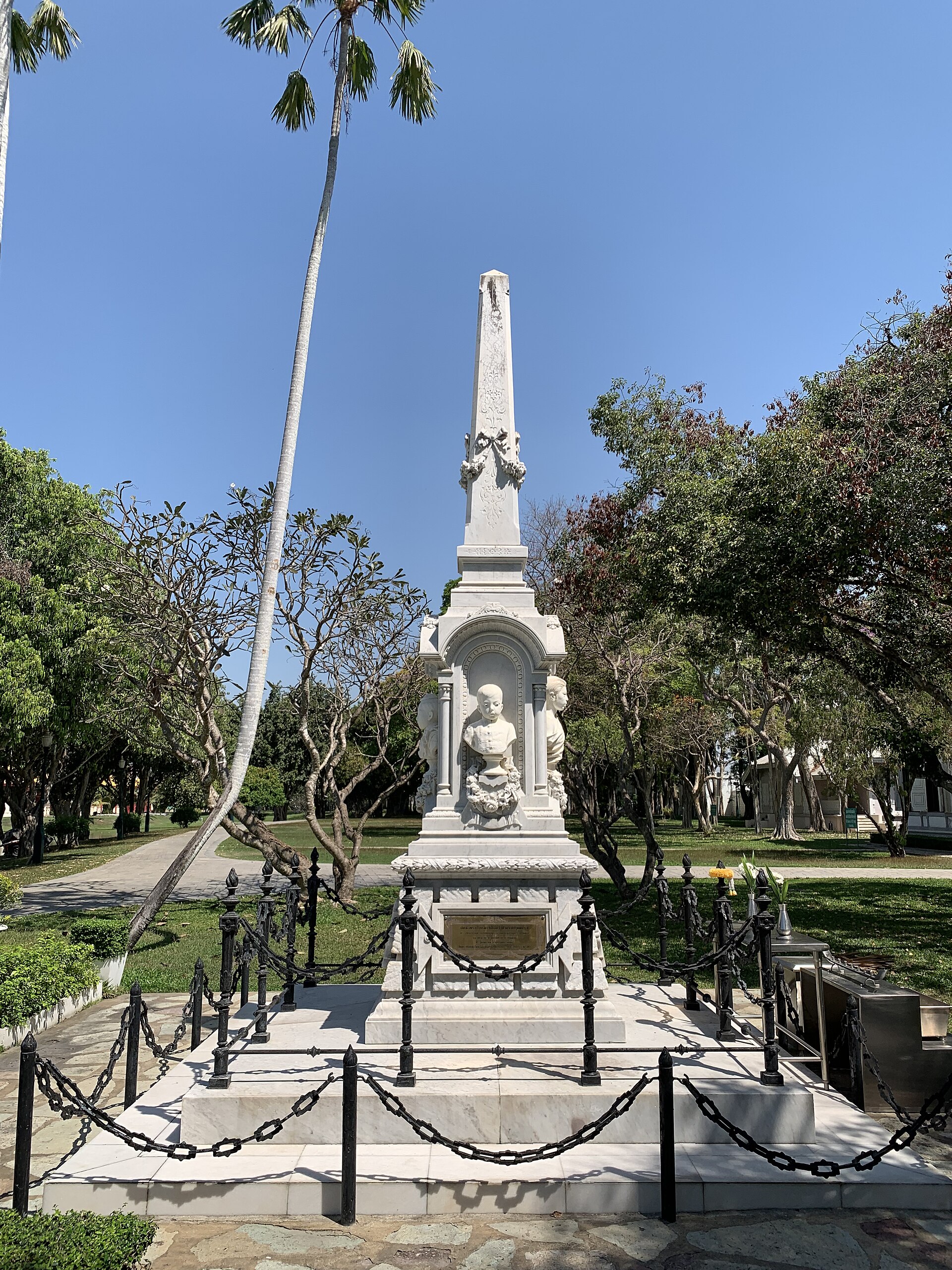 A royal monument within the gardens of Bang Pa-In