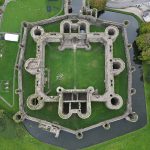 Beaumaris Castle from above, the most perfectly concentric castle ever built in Britain