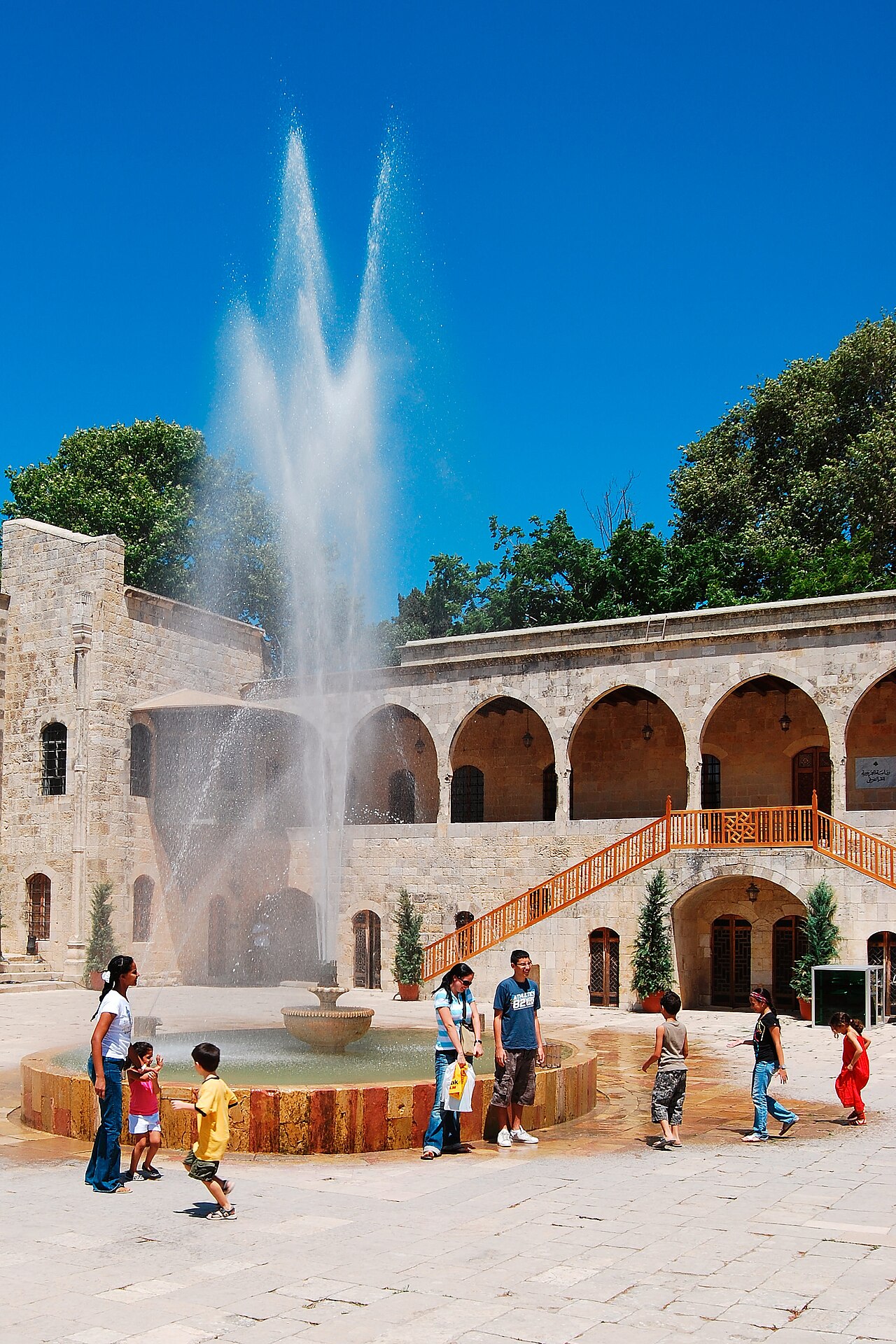 A fountain in the palace courtyards.