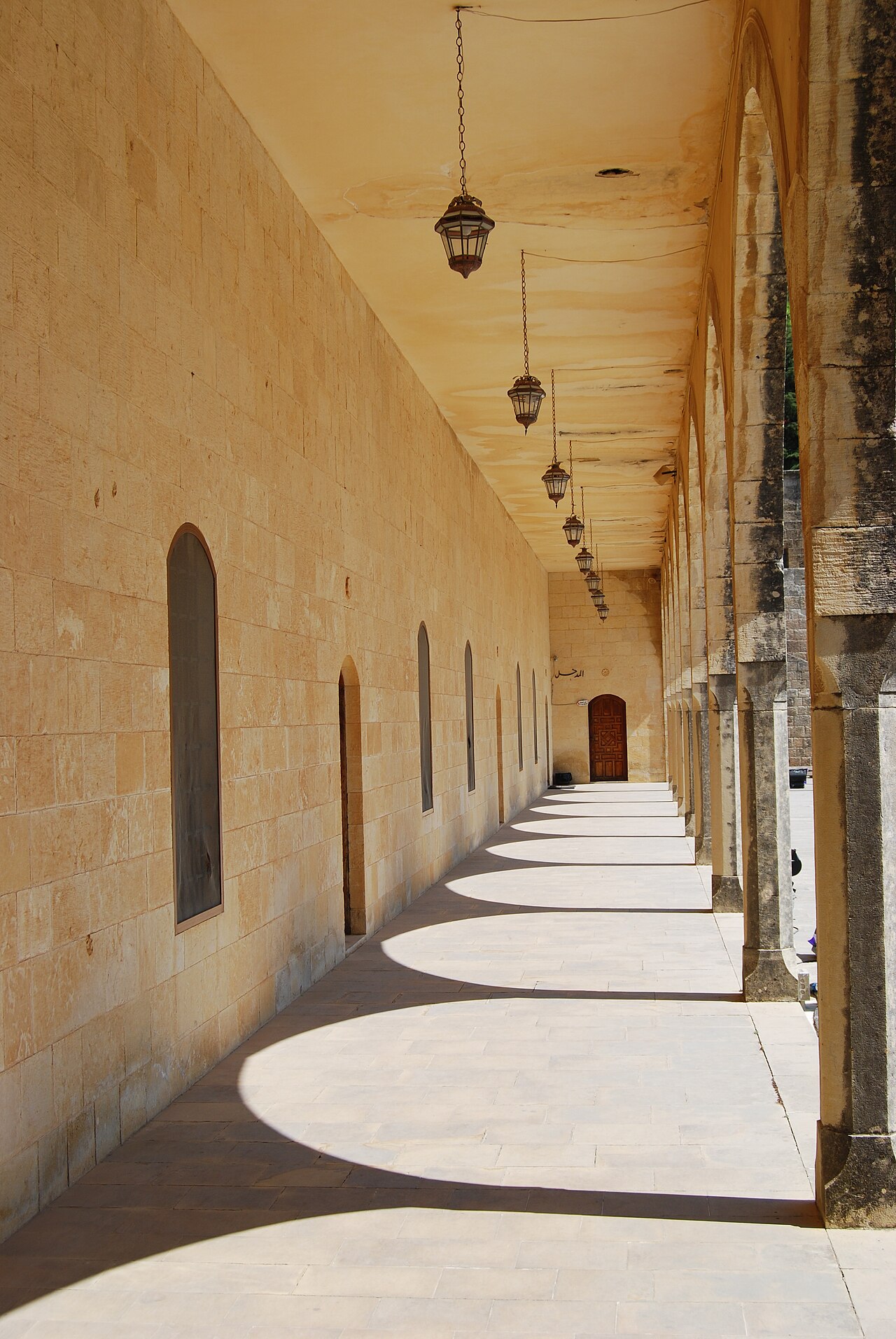 Sunlight through the arches of Beiteddine.