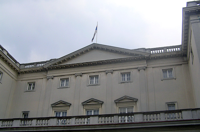 The elegant classical facade of the White Palace.