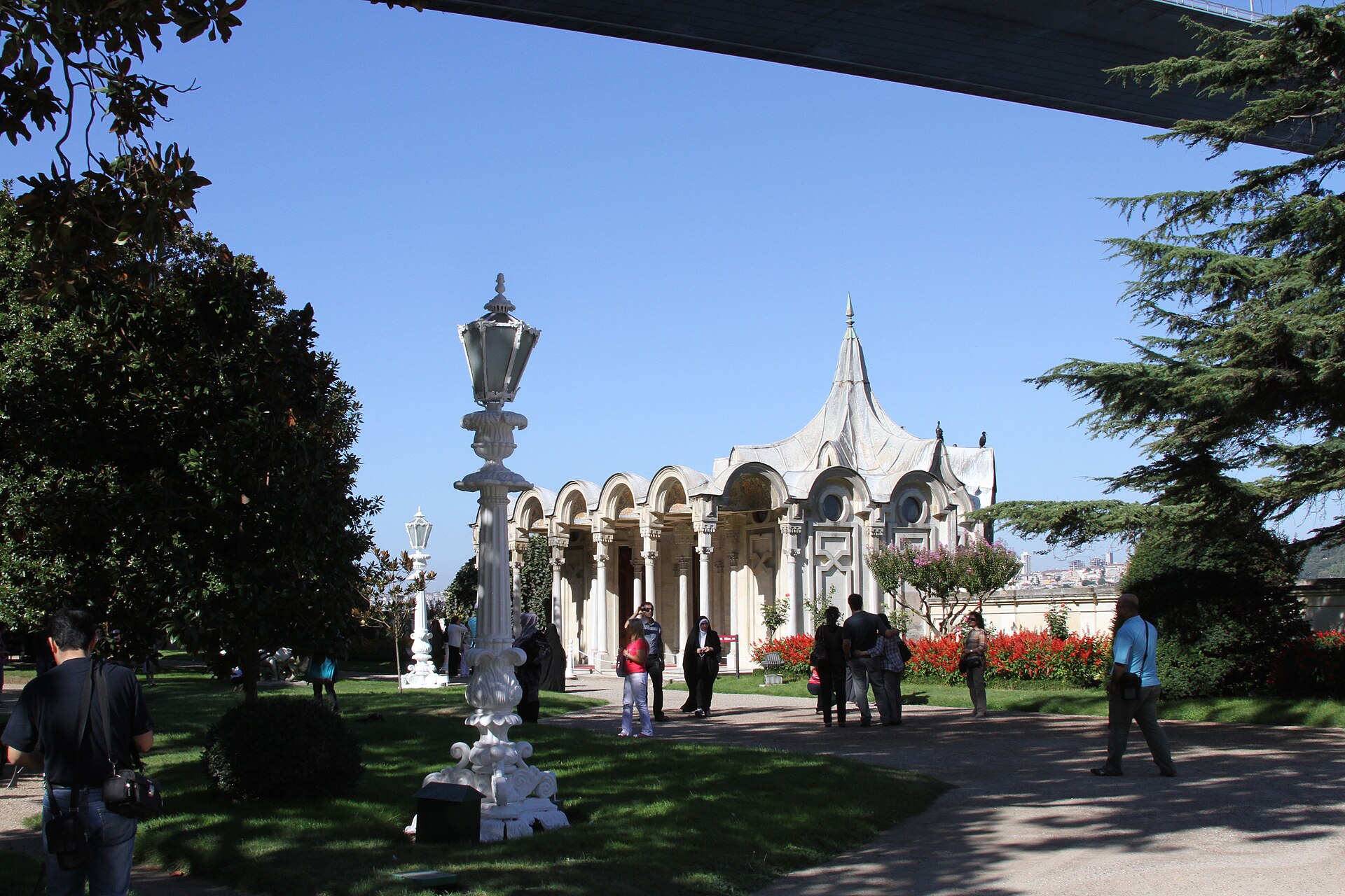The terraced gardens of Beylerbeyi, climbing the hillside above the Bosphorus.