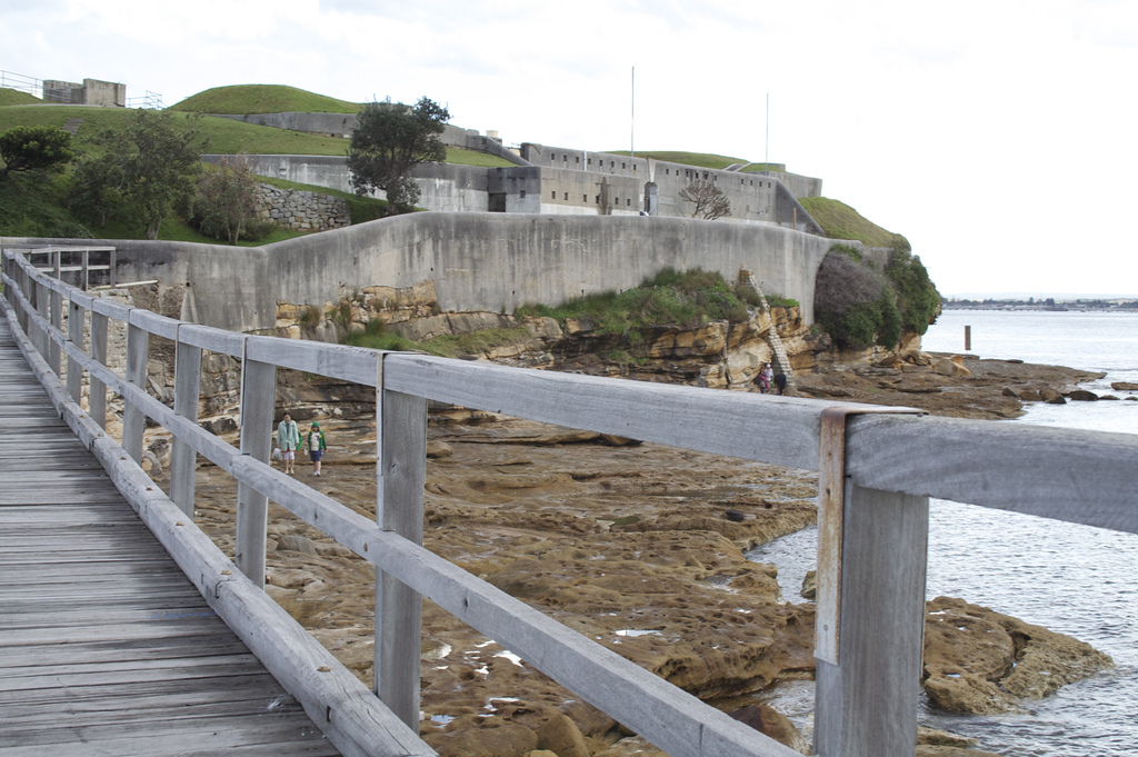 Bare Island sits at the mouth of Botany Bay, linked to La Perouse by a footbridge